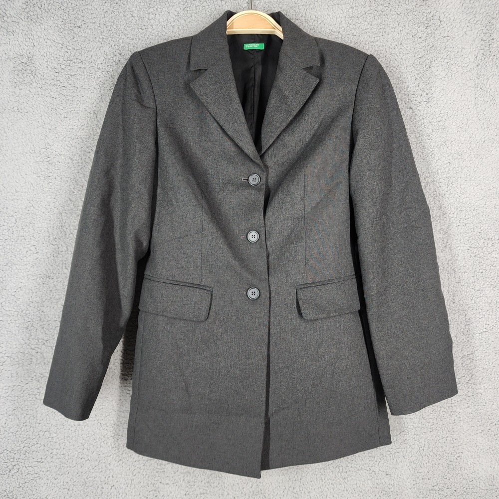 United Colors of Benetton Size 38 Italy/US S Blazer Jacket Business Career‎ Gray